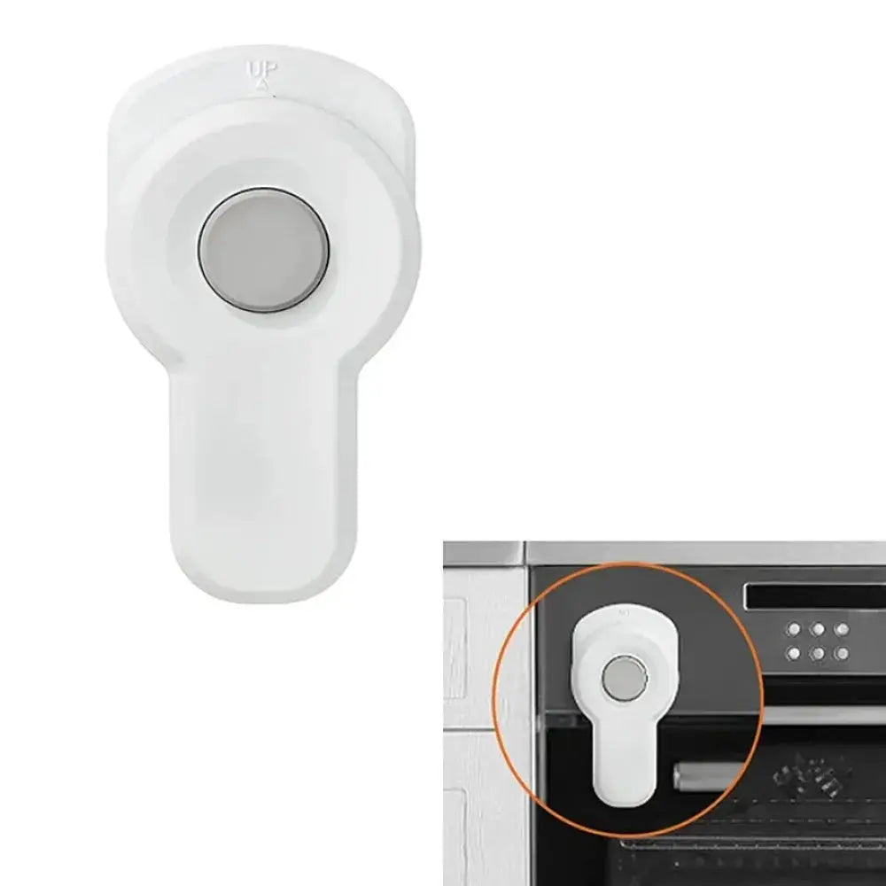 1pc Baby oven door lock by Simples Market, white plastic child-safety lock for oven door.