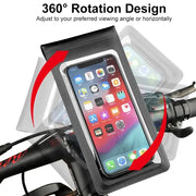 CycleGuard Waterproof Bicycle Phone Holder With TPU Touch Screen For 6.5 Inch Smartphones Full Screen Access