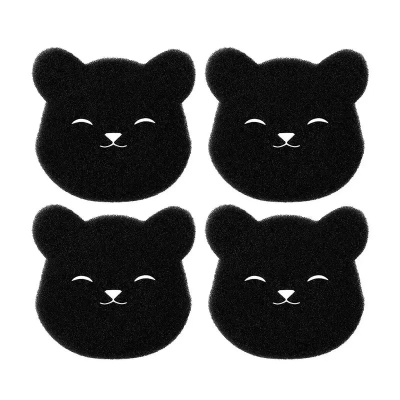 2 Or 4 Sets Pet Hair Remover Sponge Bear Sticky Reusable Machine Washable Dryer Safe Black