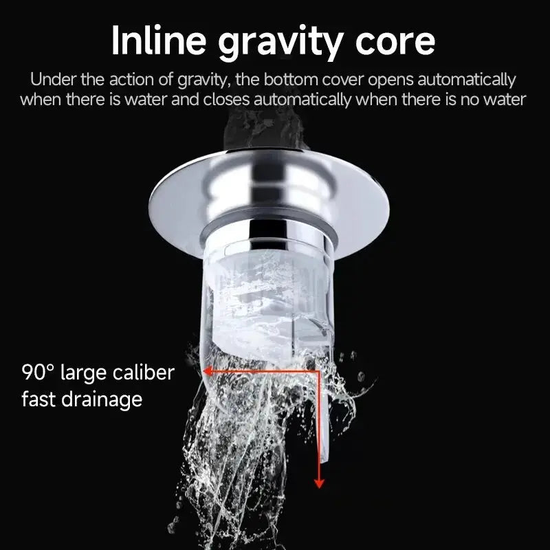 Universal basin pop-up drain filter by Simples Market, chrome finish hair sink strainer for bath and kitchen.
