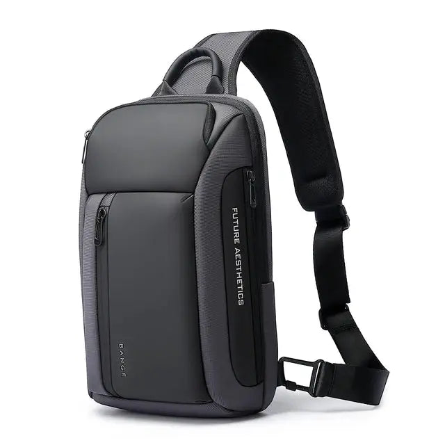BANGE New Oxford waterproof chest bag crossbody, gray with adjustable strap