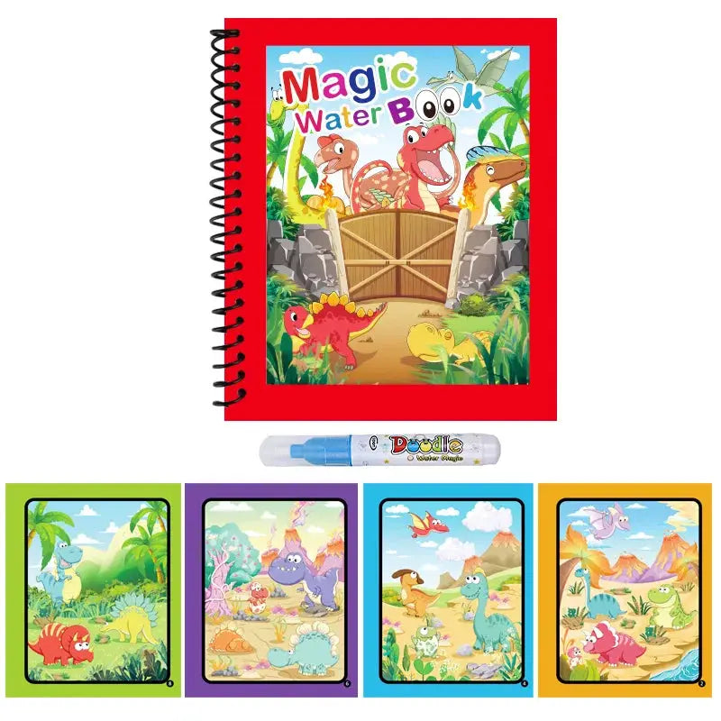Reusable Water Drawing Book Mess Free Magic Painting Pad With Refillable Water Pen For Kids Learning Educational Toy