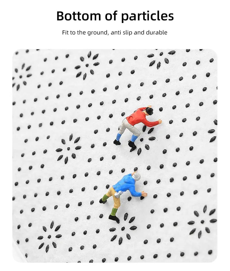 1pc Multi-purpose sponge water-absorption mat by Simples Market for kitchen and bathroom, white with black dot pattern