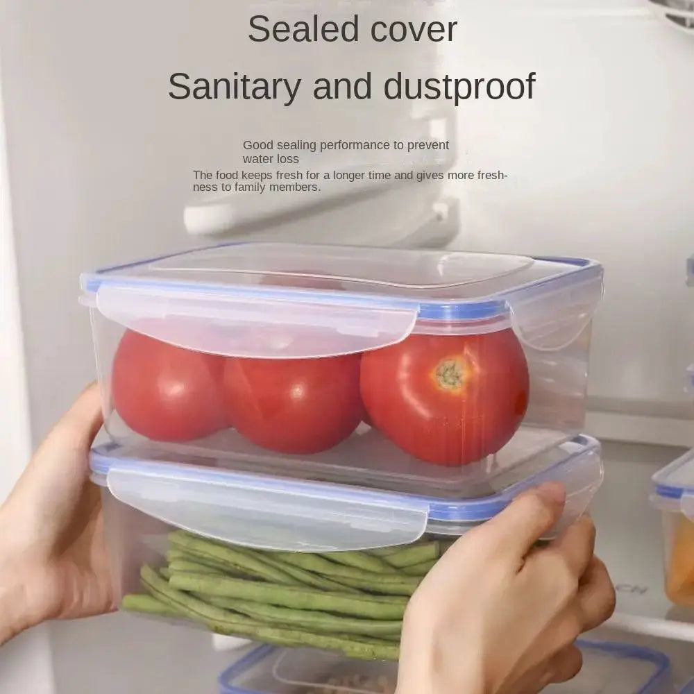 FreshLock Rectangular Refrigerator Storage Box With Lid Sealed Transparent Stackable Food Containers