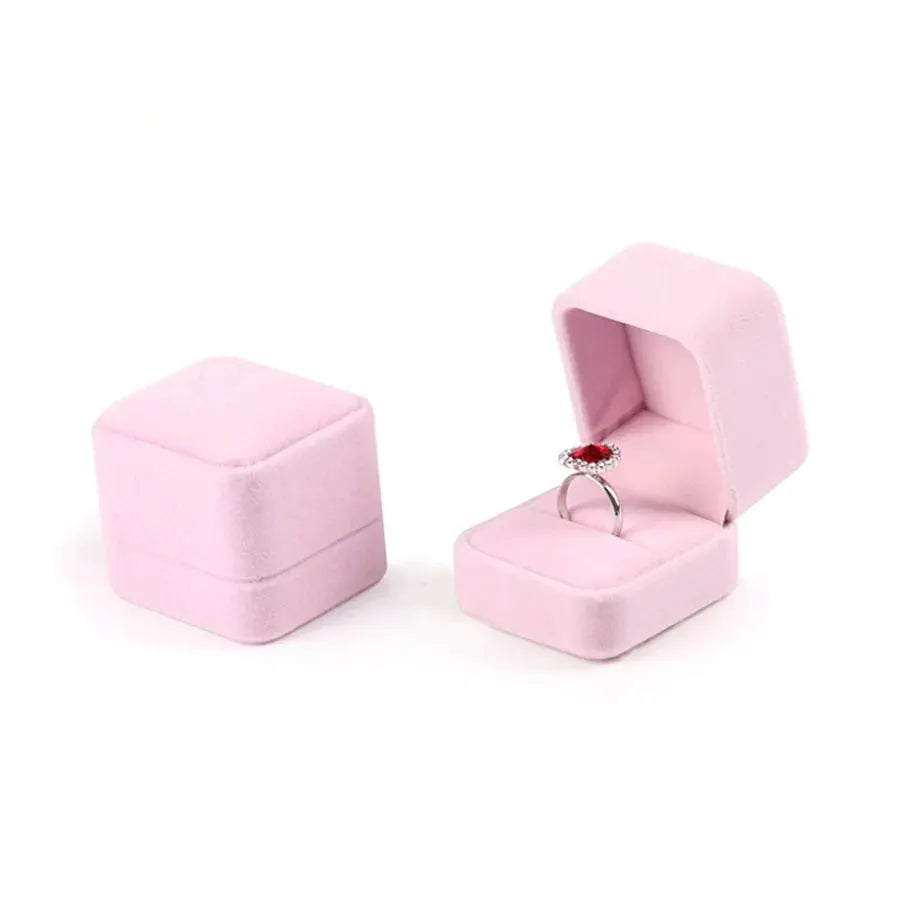 Small Velvet Proposal Ring Box For Engagement Gift Keepsake Case Jewelry Packaging Box For Wedding