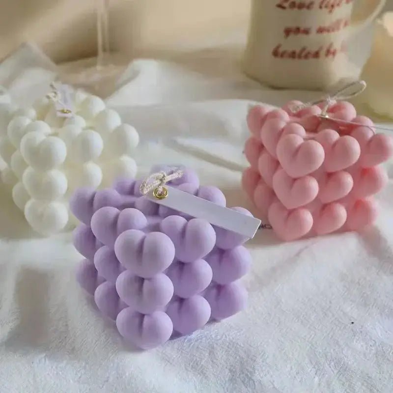 Silicone Candle Mold Kit Set Heart Ball Pyramid Honeycomb For Candle Making Soap Chocolate Resin Gifts Craft Home Decor - Simples Market