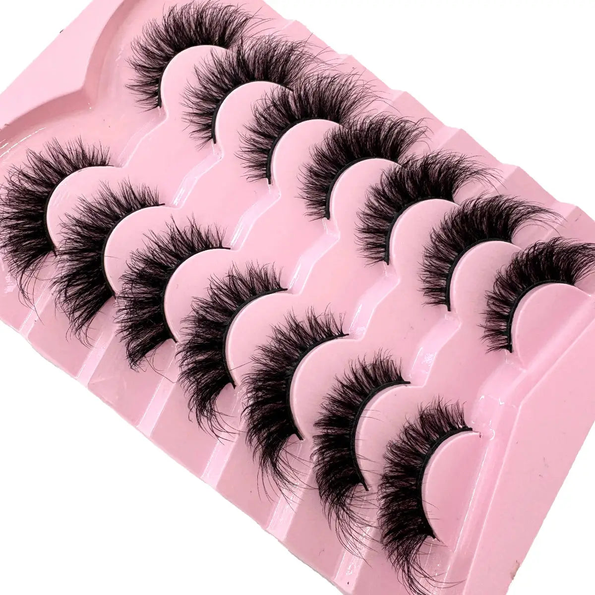 HBZGTLAD 7 Pair Faux Mink Lashes Fluffy Natural Look False Eyelashes Volume Wispy Crossed Thick Fox Eye Cat Eye