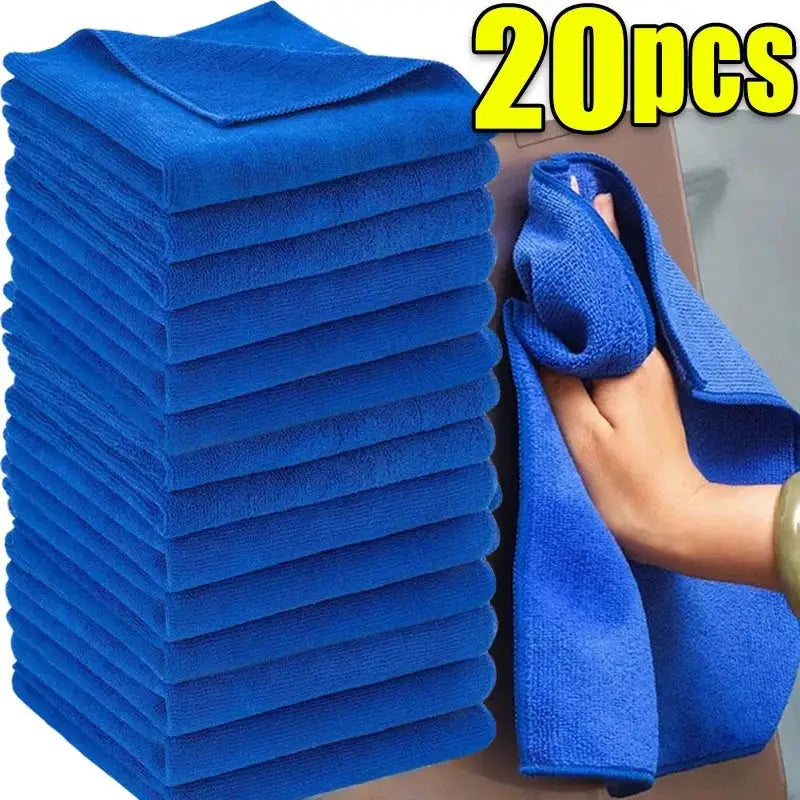 Microfiber towels 20pcs blue car wash drying cloths by Simples Market