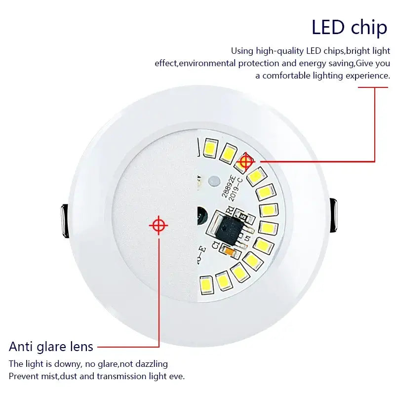 LED downlight panel light by Simples Market, round recessed ceiling fixture with visible LED chips