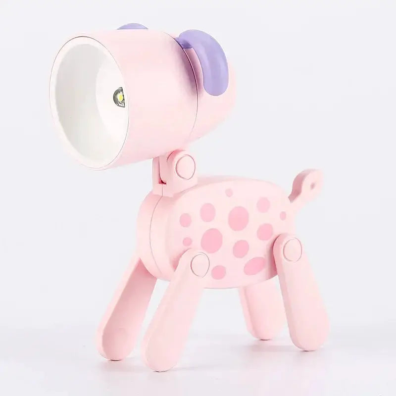LED mini night light pink animal-shaped desk lamp with purple ears, by Simples Market