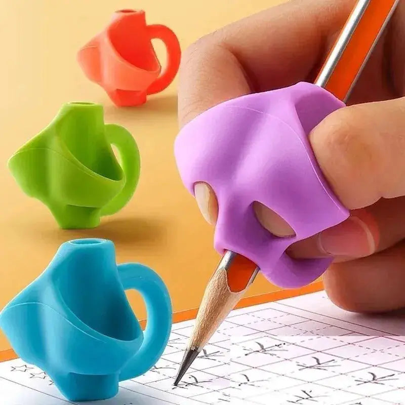 Three-finger silicone pencil grips for writing posture; assorted colors, 5/10/20 pack by Simples Market