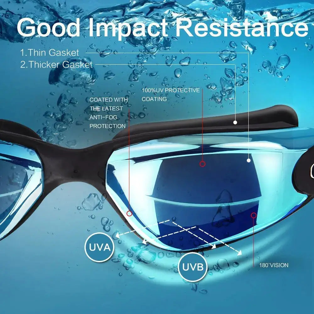 JSJM Professional Anti Fog Adult Swimming Goggles Waterproof Adjustable Silicone Strap For Men And Women