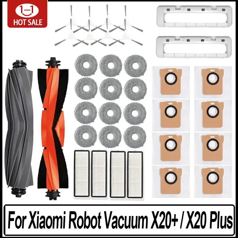Xiaomi Robot Vacuum X20 Plus Dust Bag Mop Cloth Accessories Main Side Brush And HEPA Filter Replacement Parts