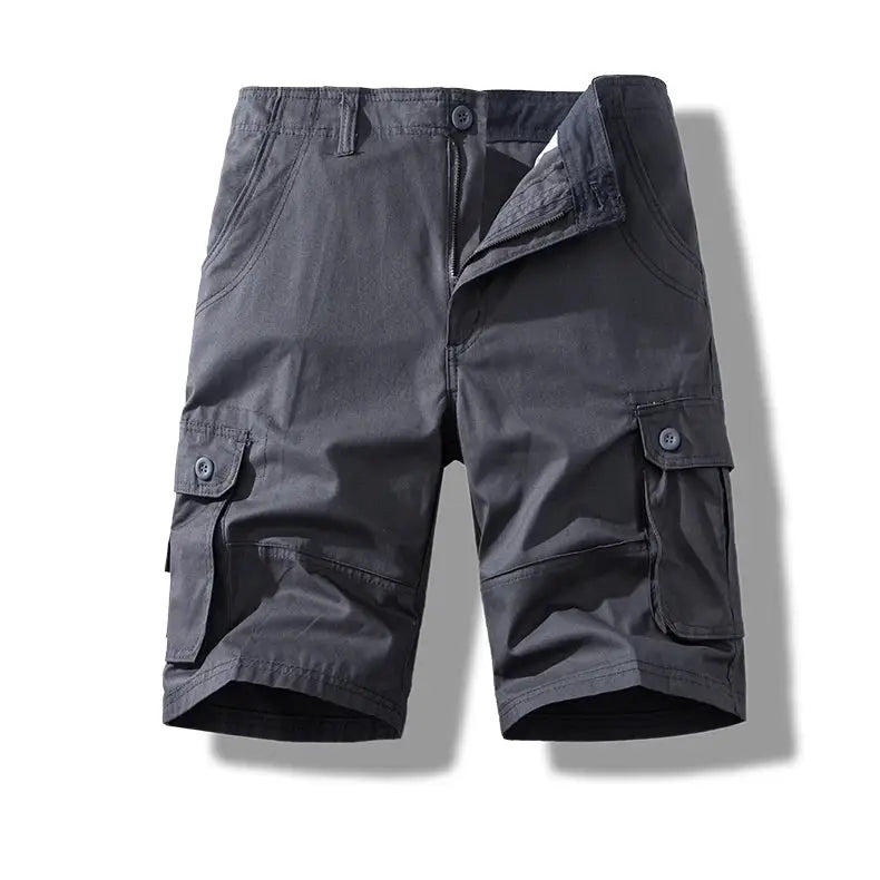 Men's cargo shorts by Simples Market, dark gray cotton with side cargo pockets