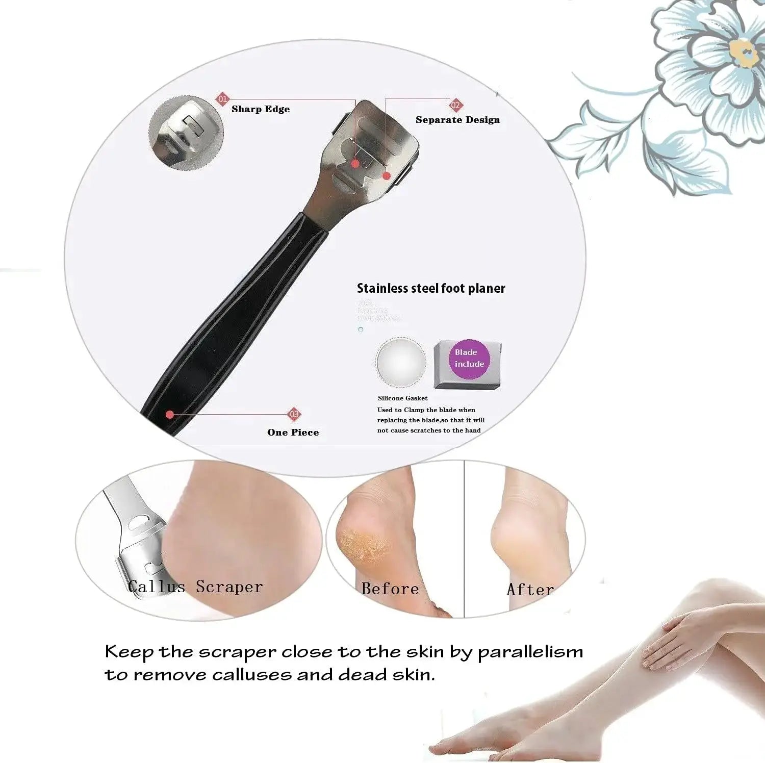 Stainless Steel Pedicure Kit 8 In 1 Professional Foot Care Set With Callus Remover And Dead Skin Rasp