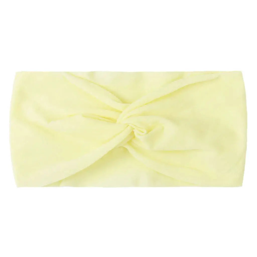 Solid Color Baby Headband for Girls Spring Summer Twisted Knot Design Soft Elastic Hair Accessory Large Size