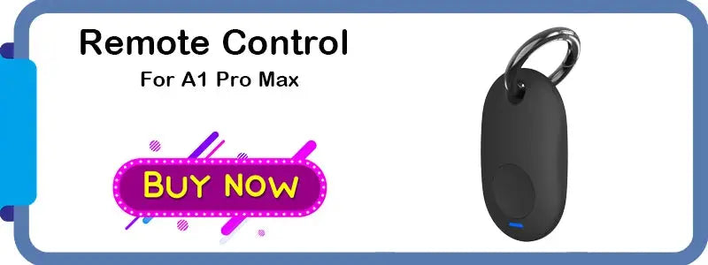 A1 Pro Bluetooth smart door lock remote key fob, black with blue indicator light