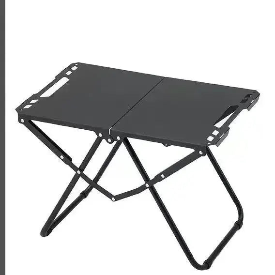 Simples Market portable folding camping table, stainless steel outdoor dining table with compact foldable design