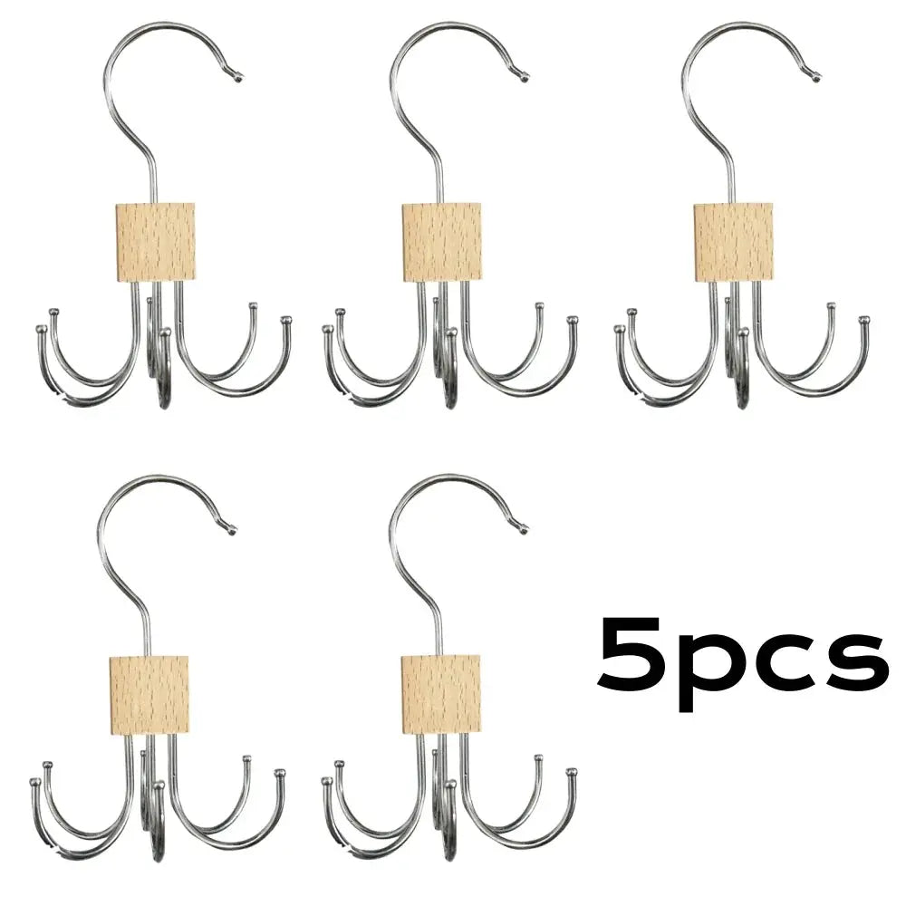 360 Degree Rotating Hanger Hook Claw Organizer For Belts And Ties