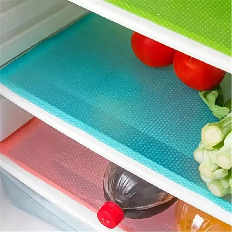 4 Piece EVA Waterproof Refrigerator Liner Mats Washable Mildew Resistant Anti Oil Kitchen Pad Heat Insulated Fridge Mat