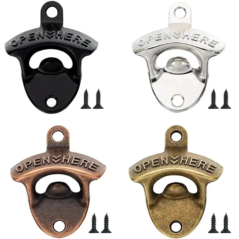 Zinc Alloy Wall Mounted Beer Bottle Opener Retro Antique Kitchen Style With Screws