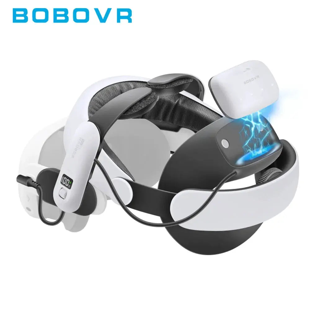 BOBOVR head strap with battery pack for Meta Quest 3, white/black, Simples Market