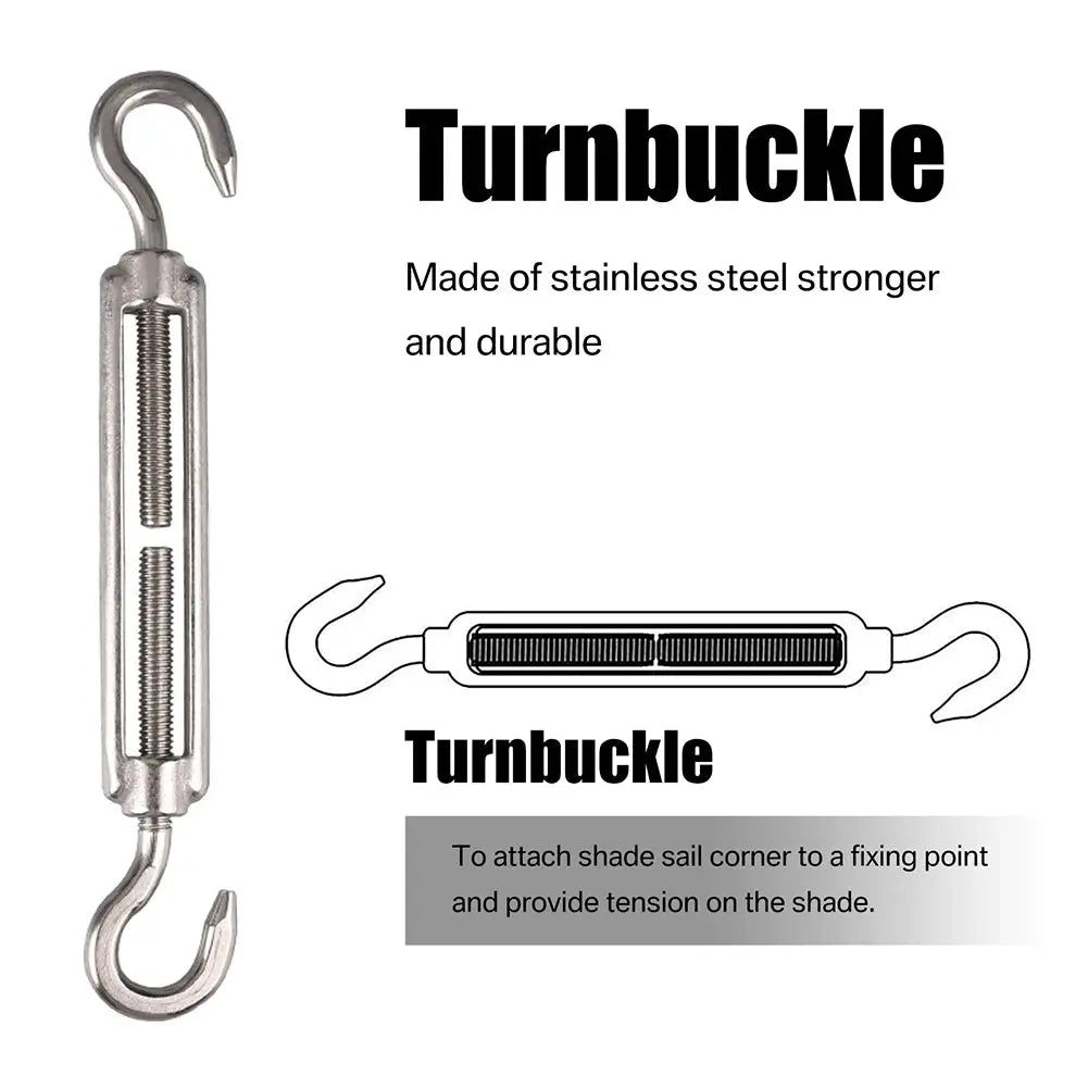 Simples Market stainless steel turnbuckle hardware with hooks for shade sail tensioning