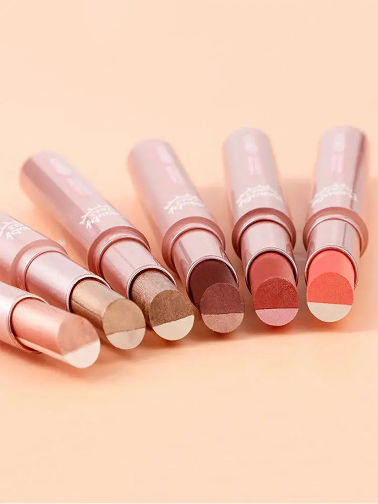 Gradient Two Color Eyeshadow Pen Dual Ended Waterproof Sweat Proof Pearlescent Finishes Long Lasting Wear