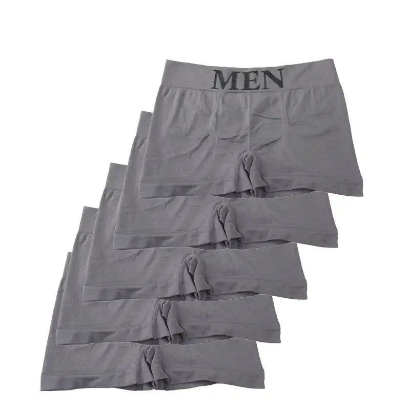 5 Pack Men's Boxer Briefs High Elastic Breathable Underwear Soft Stretch Fabric Plain Color