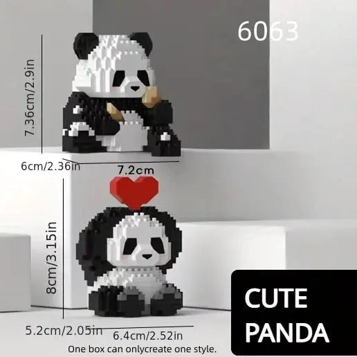 Cute Panda Building Blocks DIY Educational Toy For Ages 14 And Up Ideal Christmas Halloween Thanksgiving Gift