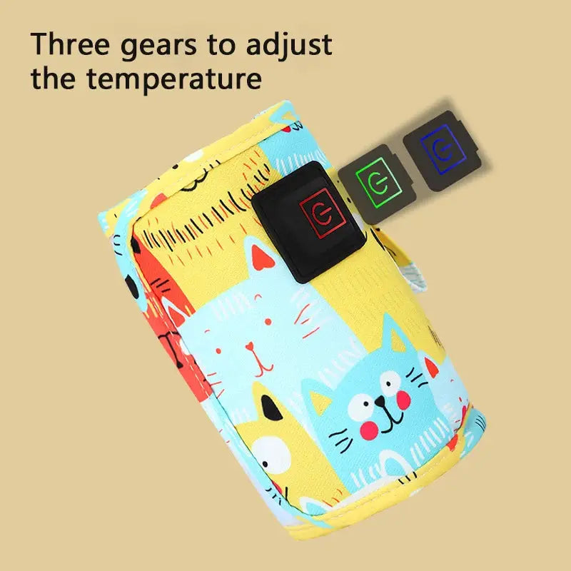 USB Milk Warmer with Travel Insulated Bag Portable Nursing Bottle Heater for Baby Feeding Christmas Halloween
