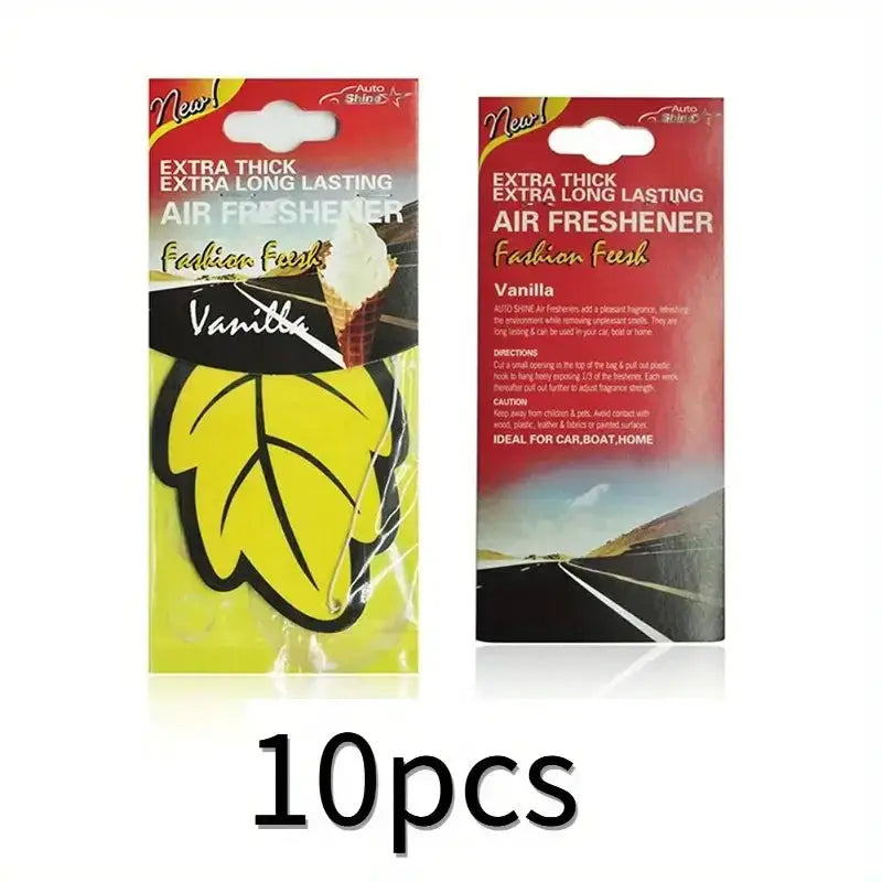 Leaf Shape Car Air Freshener Natural Scented Tea Paper Hanging Vanilla Perfume Fragrance For Auto Interior