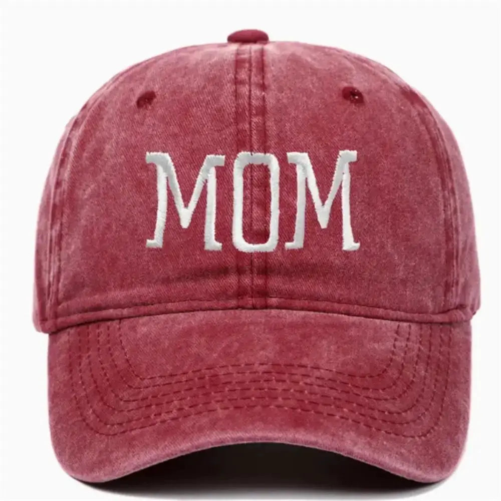 Unisex Cotton Baseball Cap With DAD And MOM Embroidery Sun Hat Breathable Outdoor Snapback