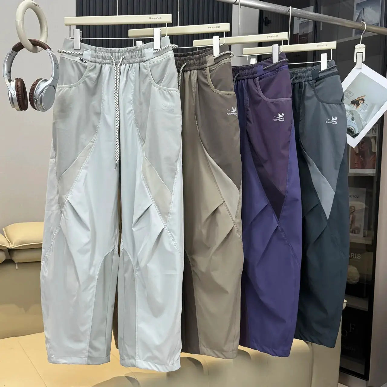 Techwear cargo pants by Simples Market, men's outdoor lightweight quick-dry, wide-leg, 5 colorways