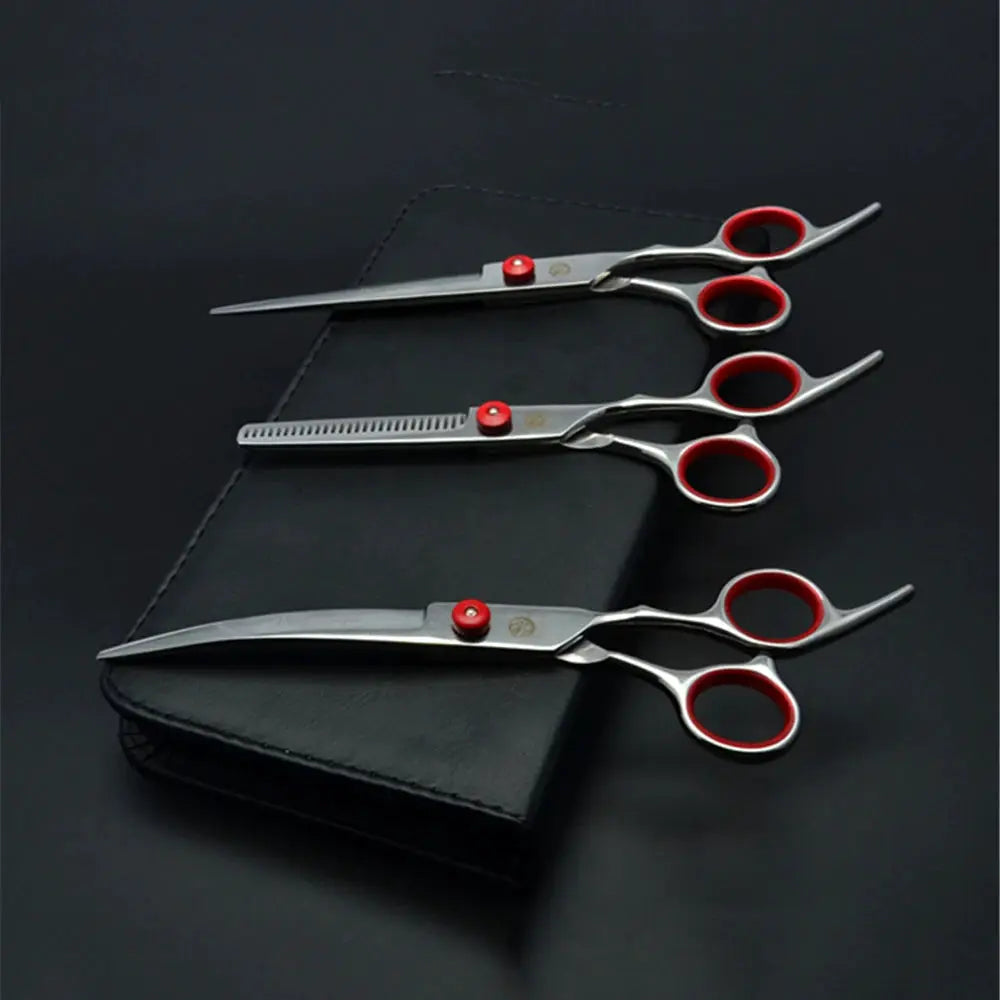 Purple Dragon Dog Grooming Scissors 6 Inch And 7 Inch Professional Stainless Steel Thinning Curved Shears