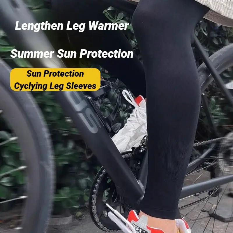 2 Pack Ice Silk Leg Sleeves For Summer Running And Cycling UV Protection Compression Non Slip Cooling Leg Warmers