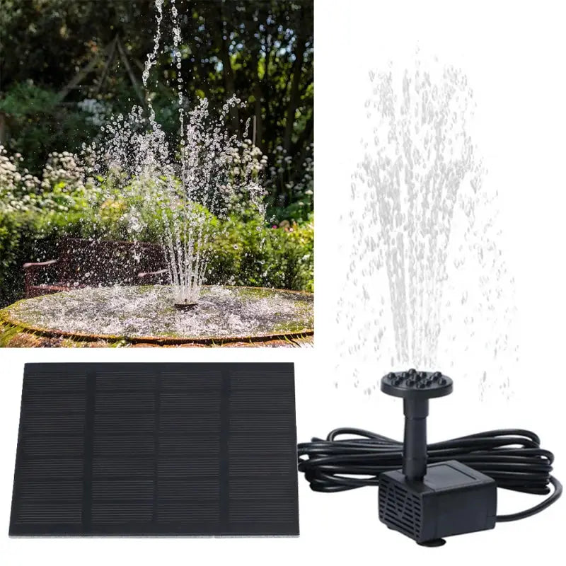Simples Market solar fountain pump kit with 6 nozzles; solar panel and pump for pond or garden decor