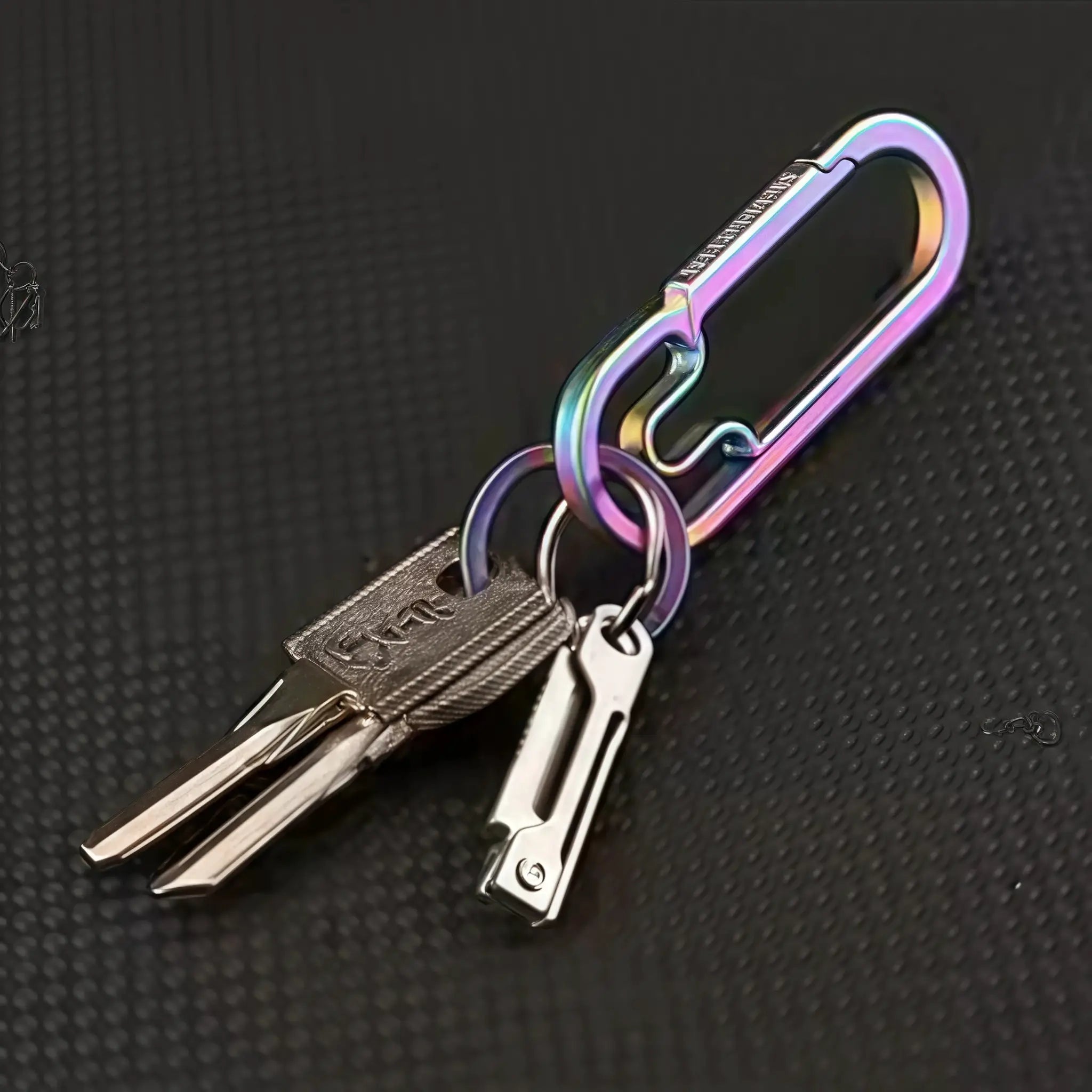 Mini rainbow stainless steel folding knife multi-tool on keychain by Simples Market
