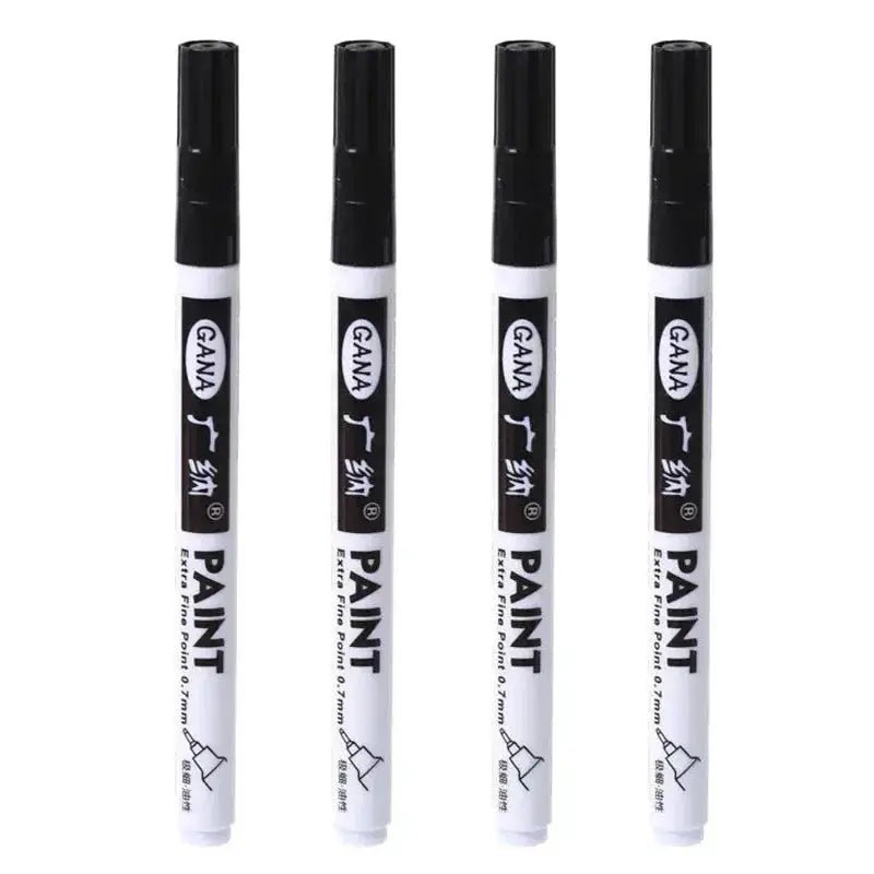 4-pack oil-based white paint markers, 0.7mm extra-fine, waterproof for rock/wood/metal/canvas, GANA