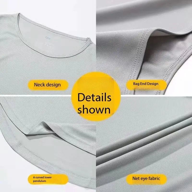 Men's gray mesh gym tank top, quick-dry sleeveless fitness singlet for bodybuilding