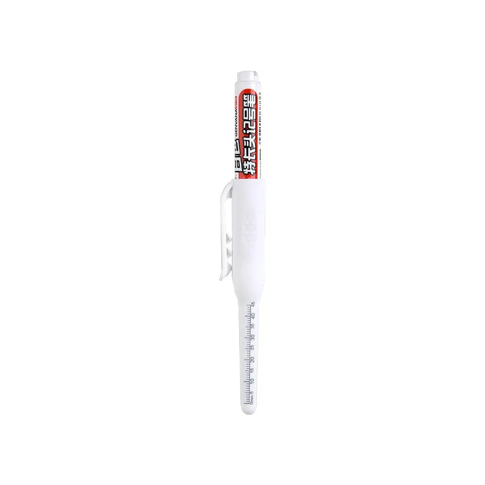 Carpenter marker pen, 45mm waterproof deep-hole with long nib, white body by Simples Market