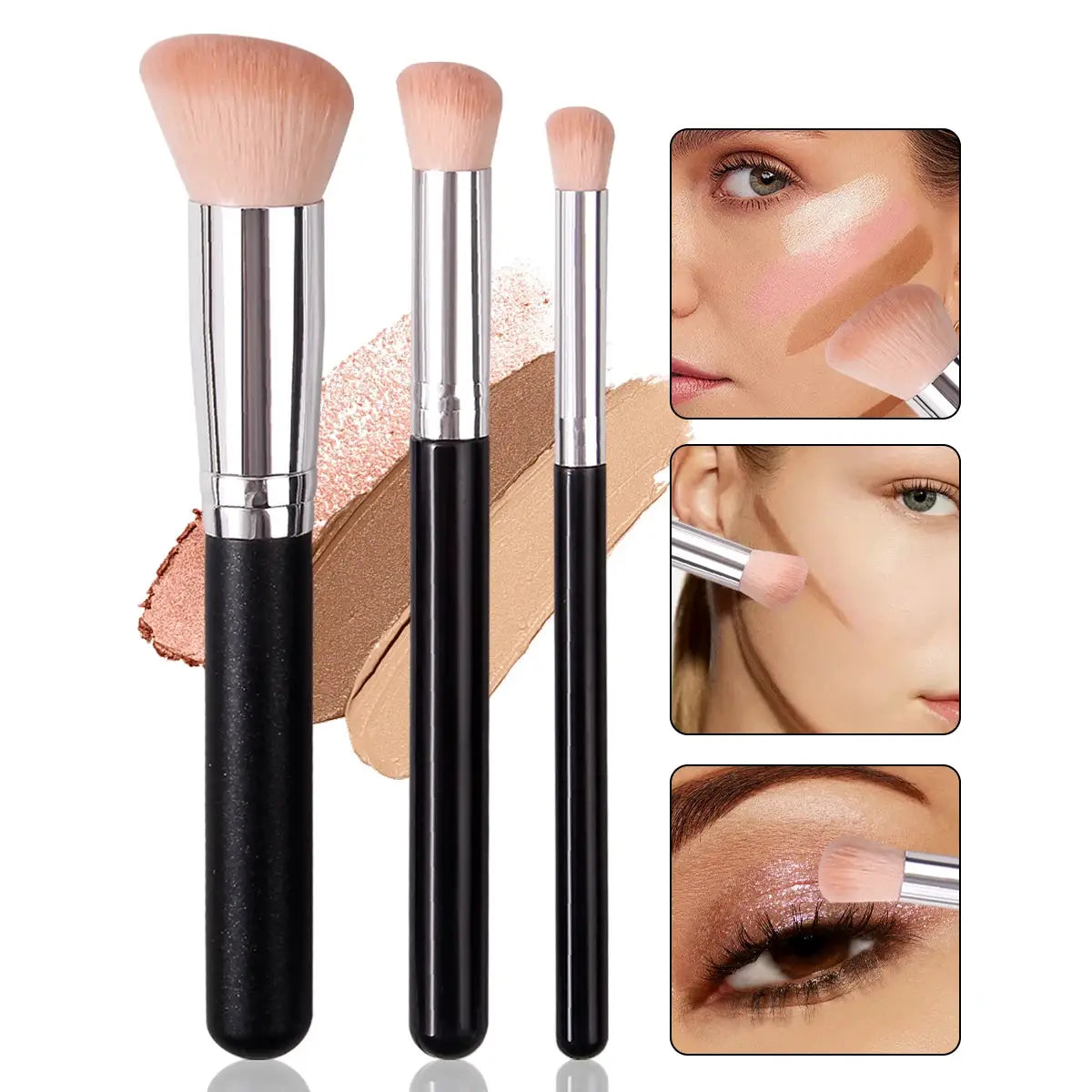 LuxeBlend Foundation And Concealer Brush Set Soft Wool For Flawless Dense Coverage And Precise Under Eye Blending