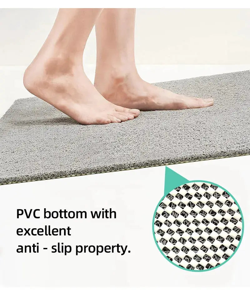 Simples Market non-slip hollow bath mat, grey with PVC bottom for anti-slip, quick-drying for bathroom.