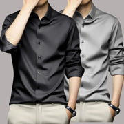Mens Long Sleeve Non Iron Wrinkle Resistant Dress Shirt White For Business Professional Casual Wear S To 5XL