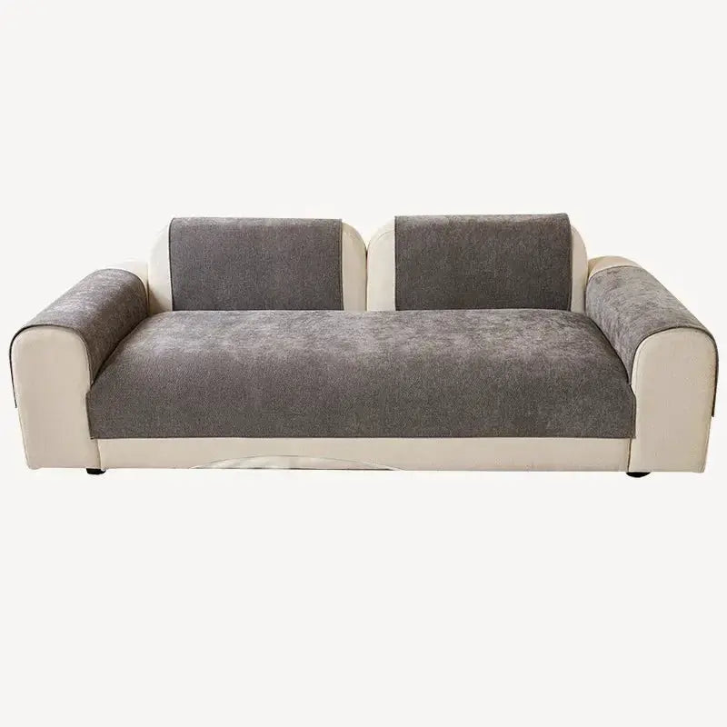Solid color waterproof chenille sofa cushion in gray by Simples Market