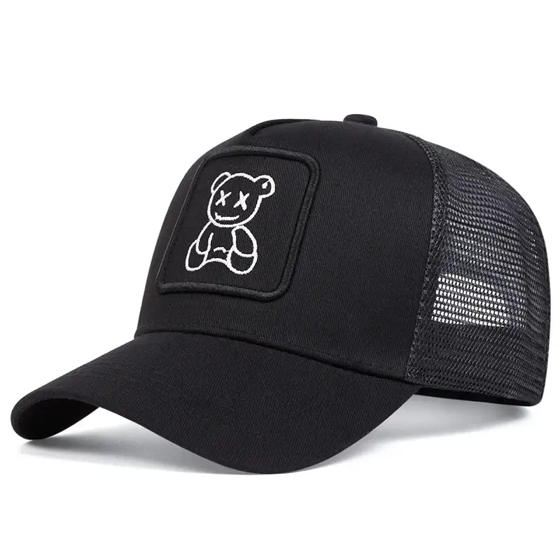 Unisex XX Little Bear Embroidered Baseball Net Cap For Spring And Summer Outdoor Adjustable Sunscreen Hat