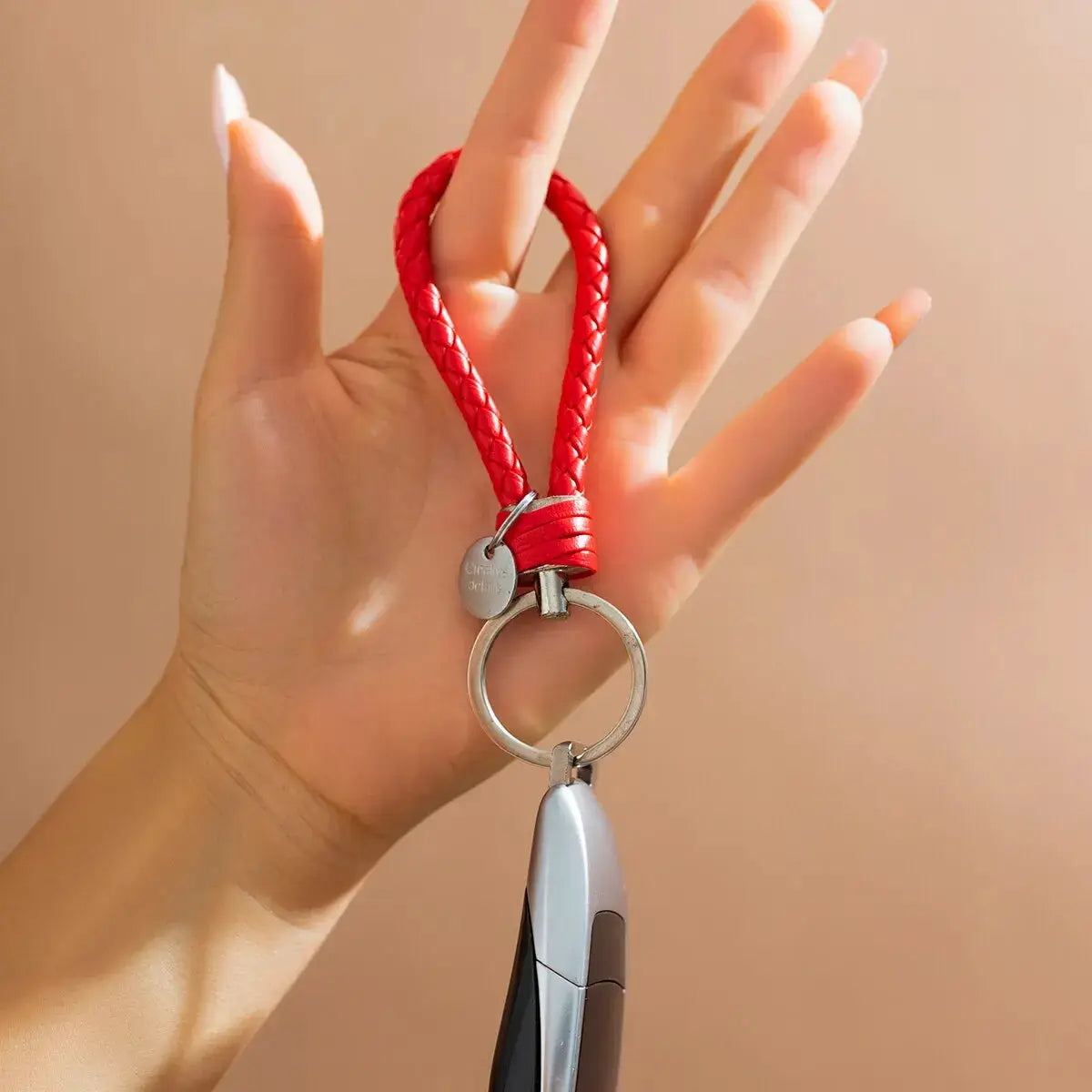 2 Piece PU Leather Braided Woven Rope Keychains Set For Bag Pendants And Key Rings Men Women Gift Jewelry