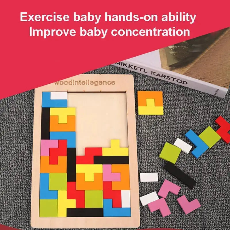 Wooden Puzzle For Kids 1 Set Early Education Logic Square Toy For Children Learning And Critical Thinking
