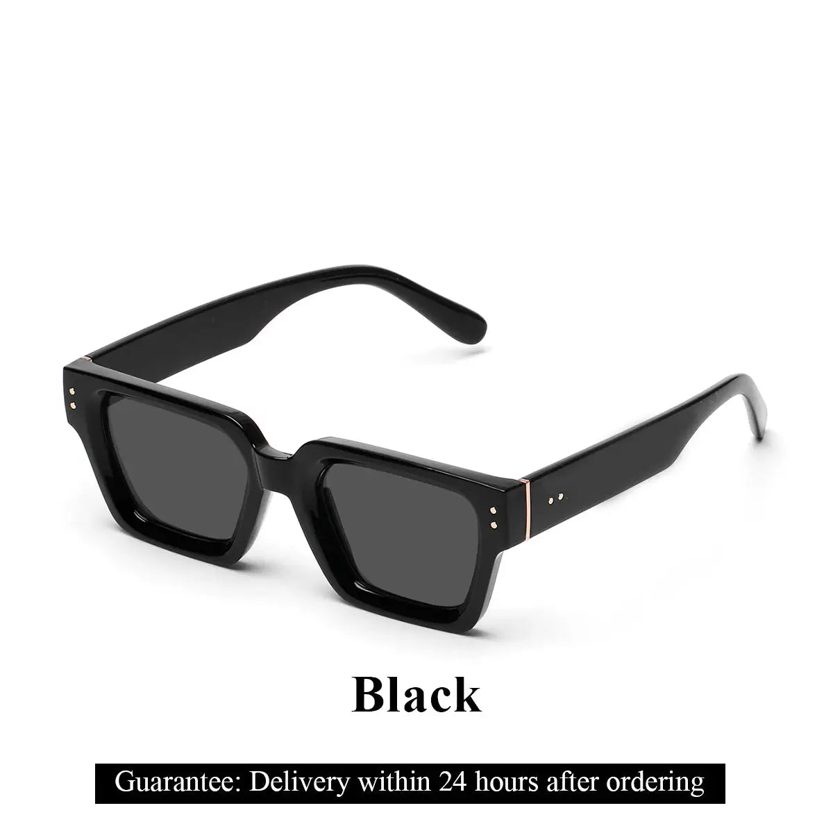 Ruiao Retro Black Millionaire Shades Sunglasses Unisex Designer Square Glasses UV400 Protection