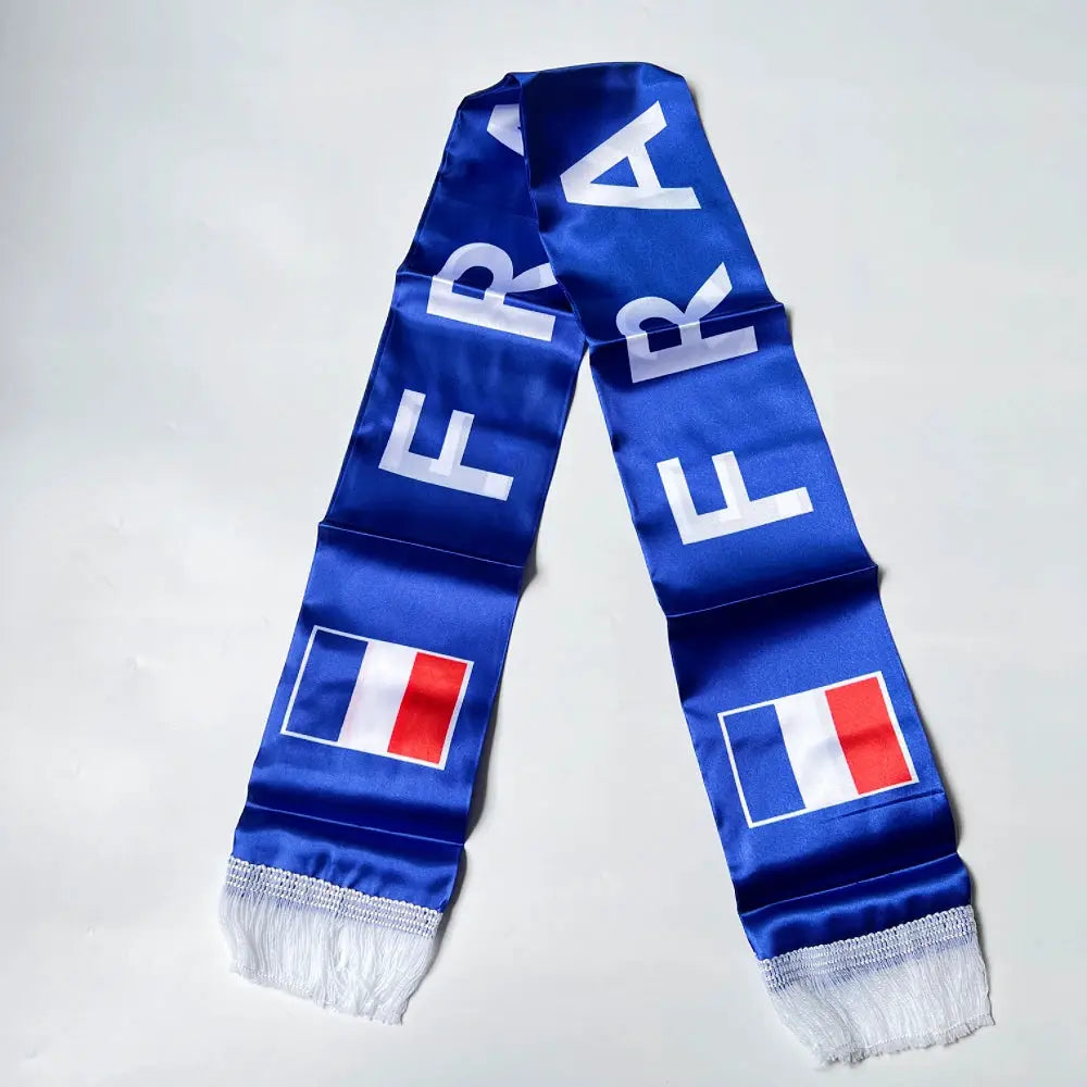 Double Sided Satin Scarf Flag USA Mexico Netherlands Iraq Haiti France